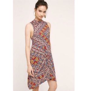 Anthropologie Maeve Lilt Boho Brown and Orange Sleeveless Swing Dress  Sz M NWT